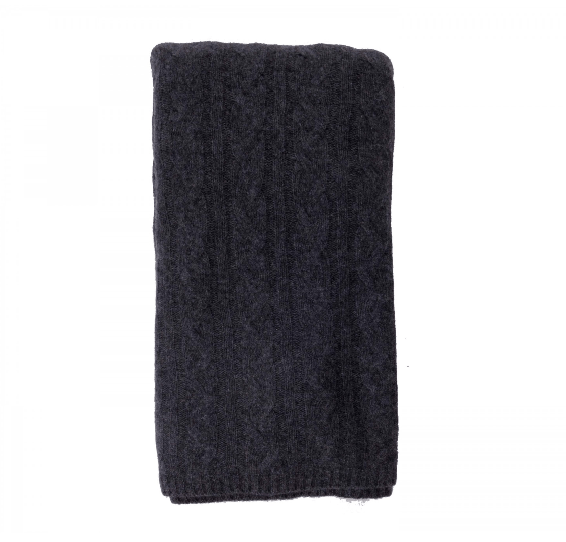 100% Cashmere Cozy Cable Knit Throw by Alashan