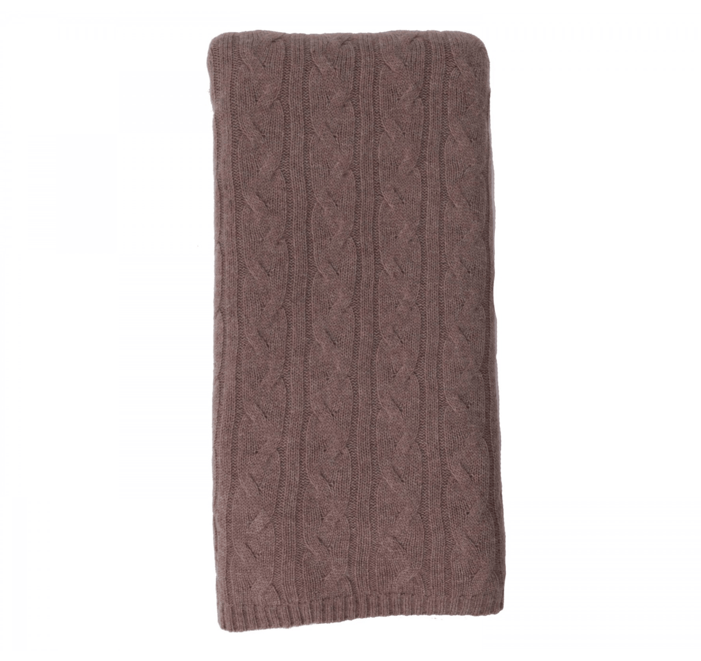 100% Cashmere Cozy Cable Knit Throw by Alashan