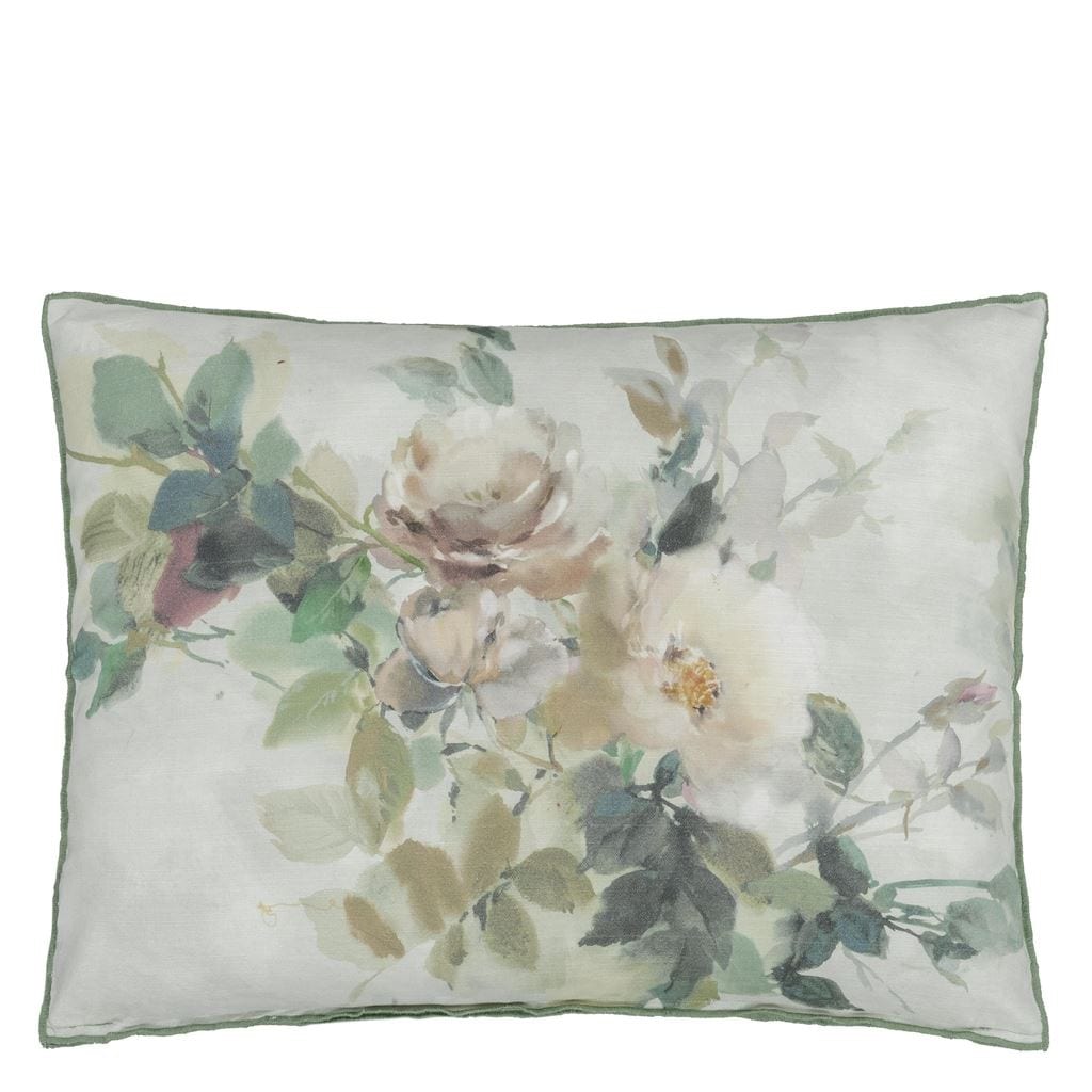 Designers Guild Thelma's Garden Celadon Cotton Decorative Pillow