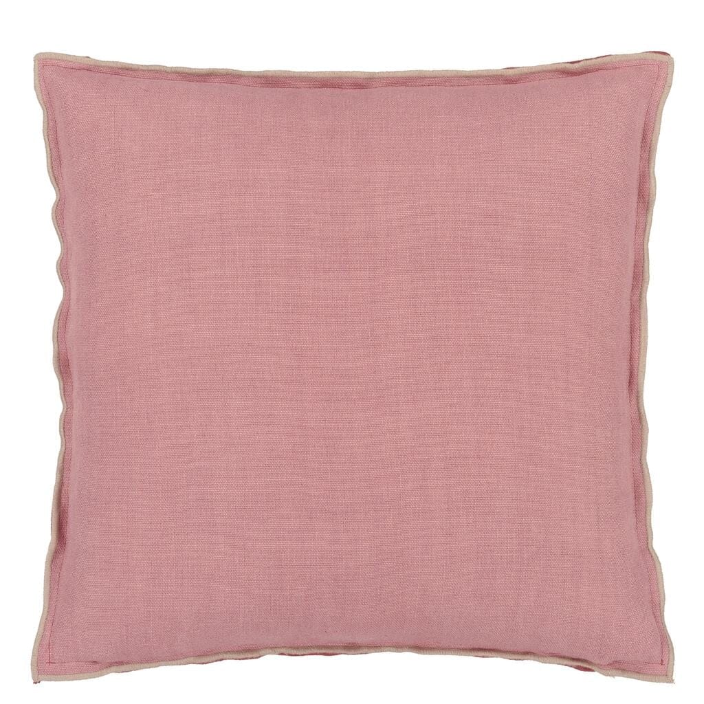 Brera Lino Damask Rose & Travertine Decorative Pillow by Designers Guild