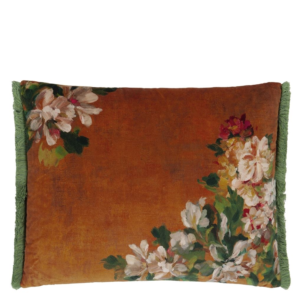 Designers Guild Fleurs D Artistes Velours Terracotta Decorative Pillow