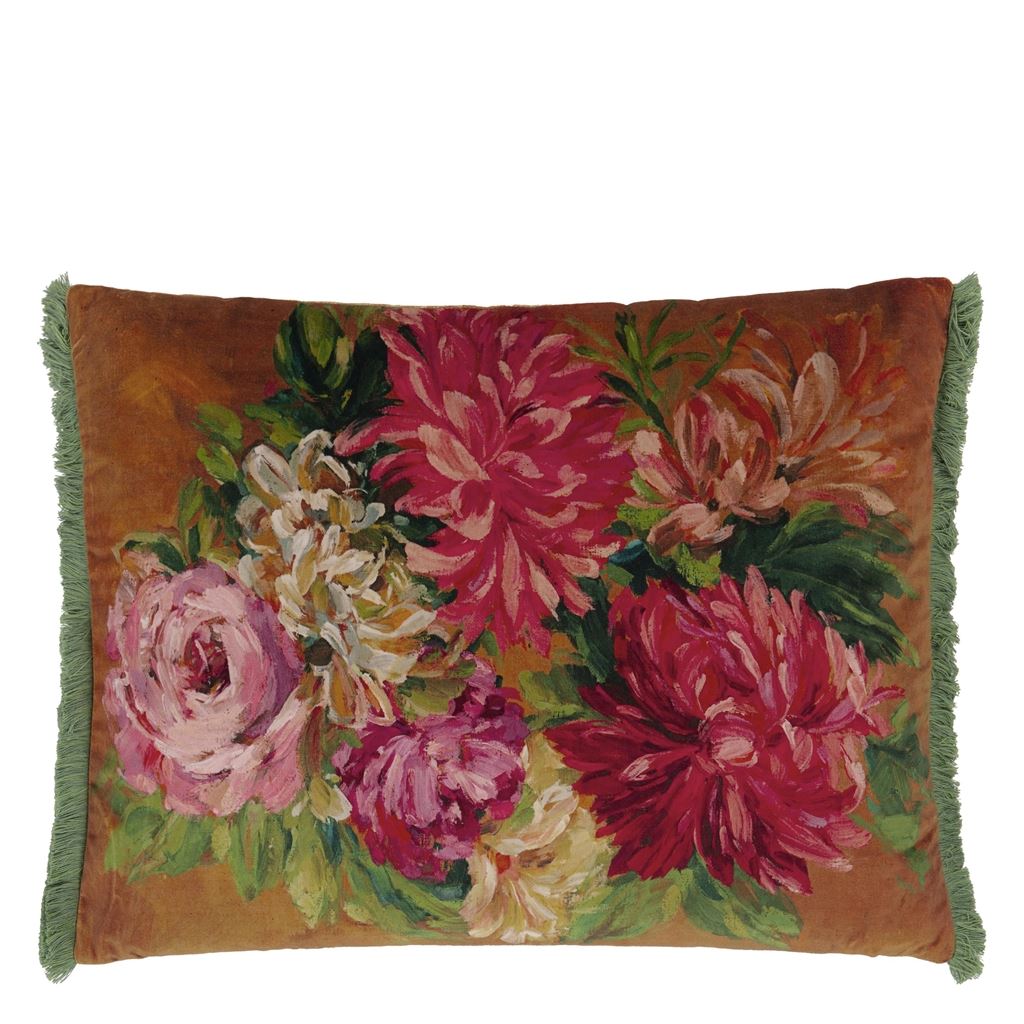 Designers Guild Fleurs D Artistes Velours Terracotta Decorative Pillow