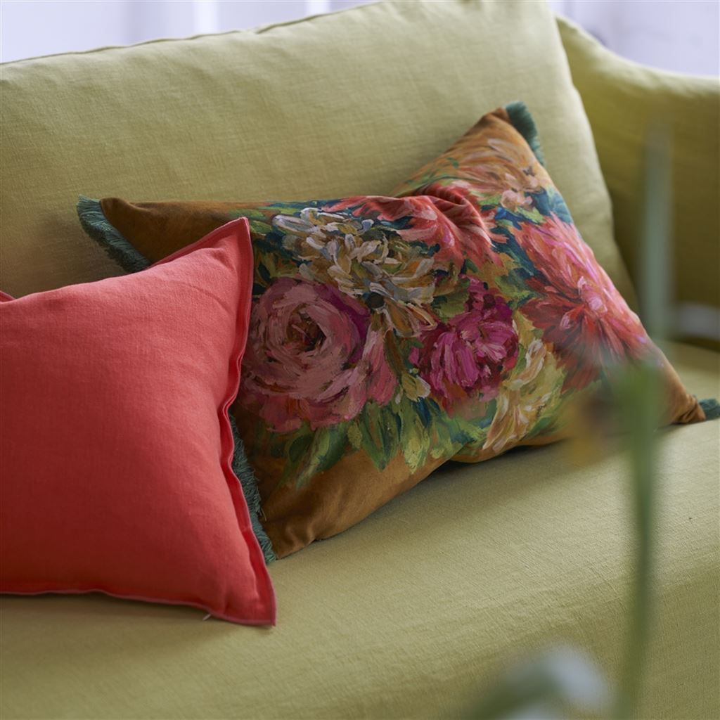Designers Guild Fleurs D Artistes Velours Terracotta Decorative Pillow
