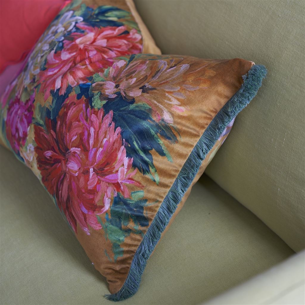 Designers Guild Fleurs D Artistes Velours Terracotta Decorative Pillow