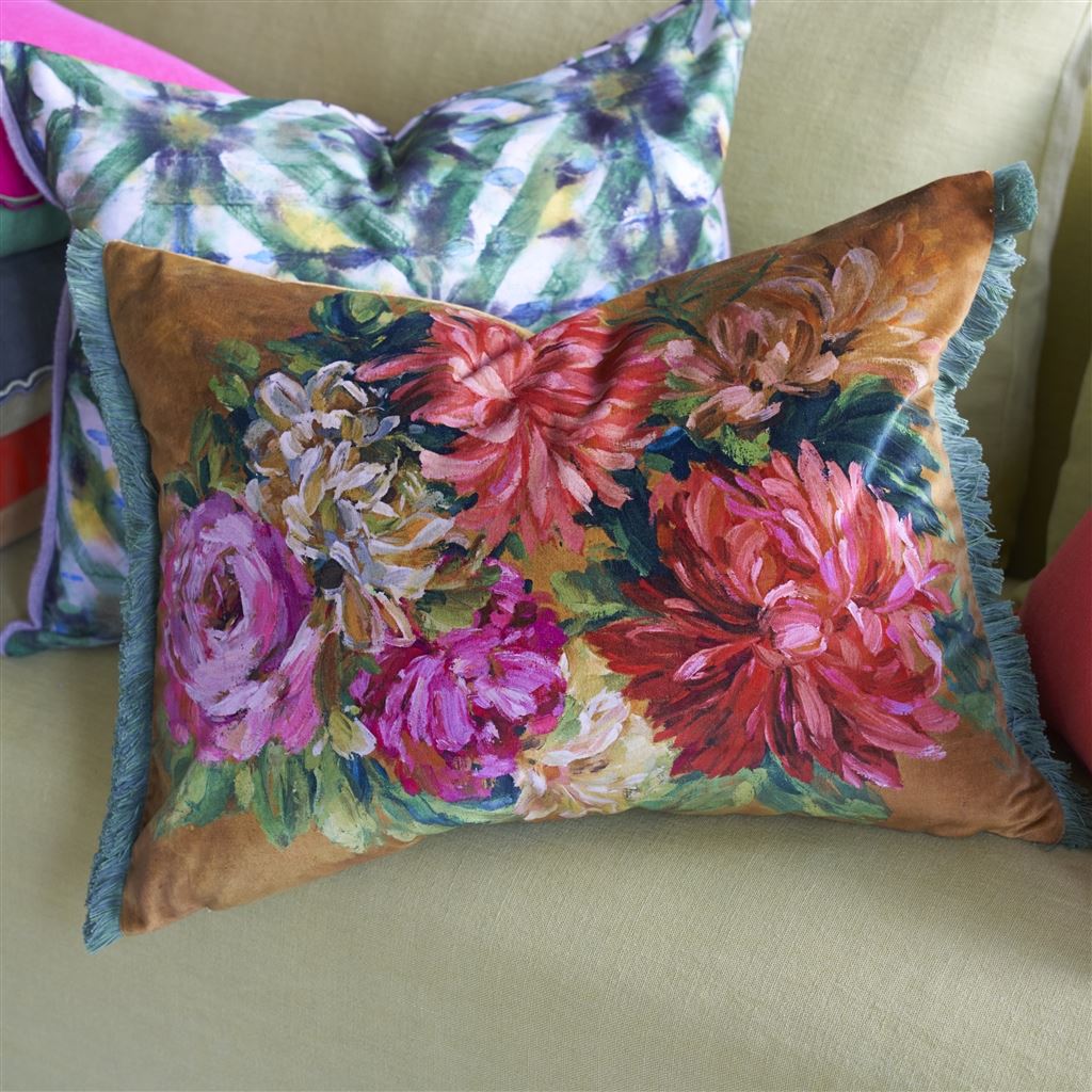Designers Guild Fleurs D Artistes Velours Terracotta Decorative Pillow