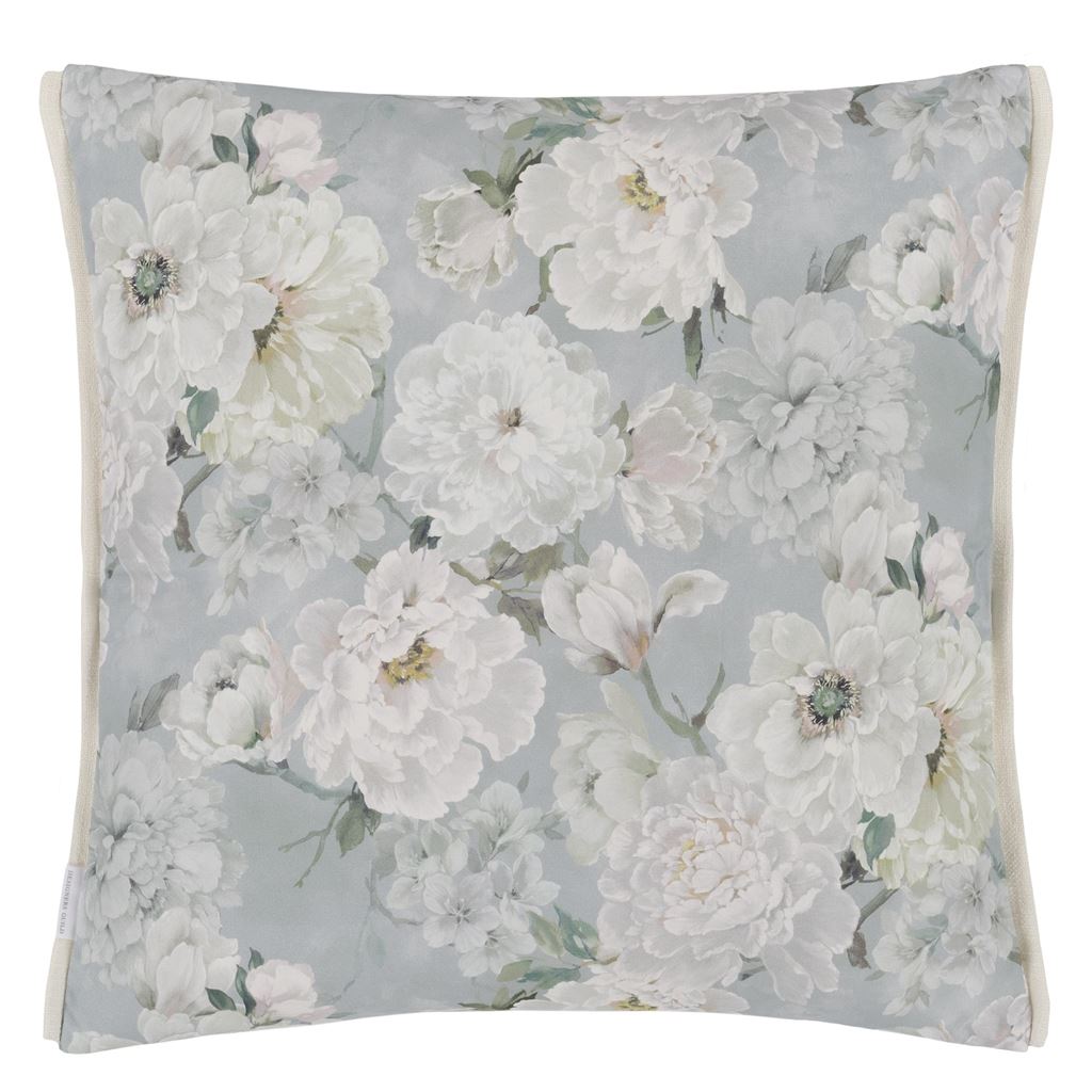 Designers Guild Fleur Blanche Platinum Cotton Decorative Pillow