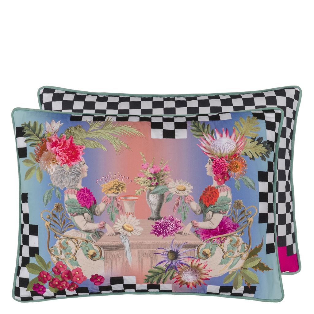 Christian Lacroix Fleurs Jumelles Mosaique Throw Pillow