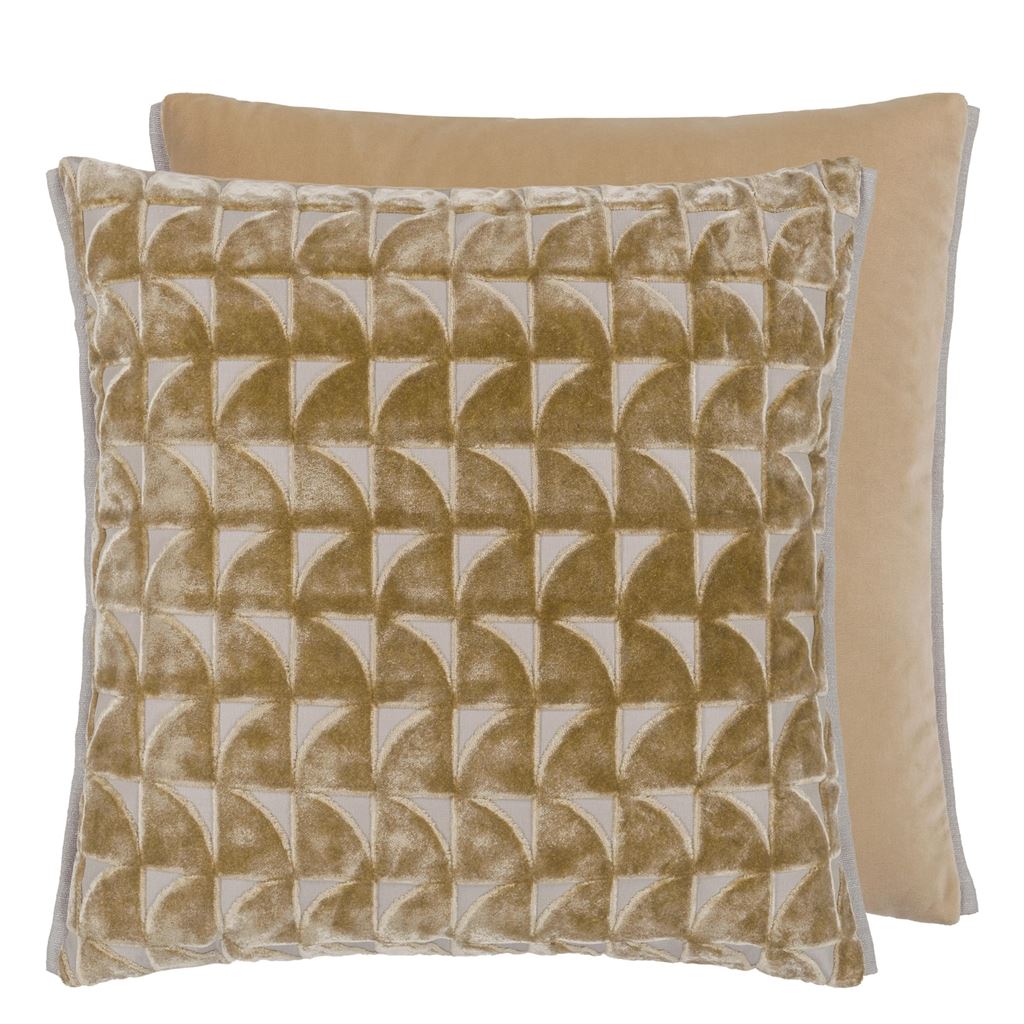 Marquise Hemp Velvet Throw Pillow by Designers Guild