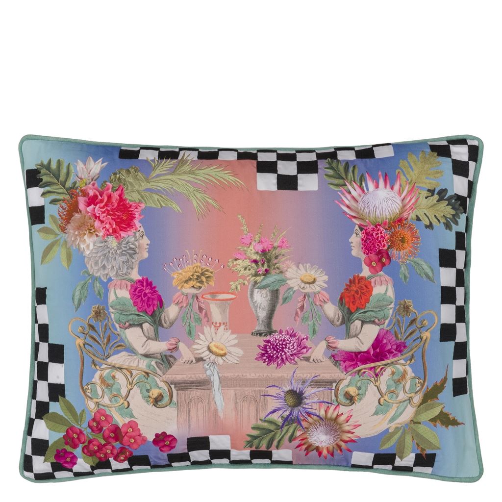 Christian Lacroix Fleurs Jumelles Mosaique Throw Pillow