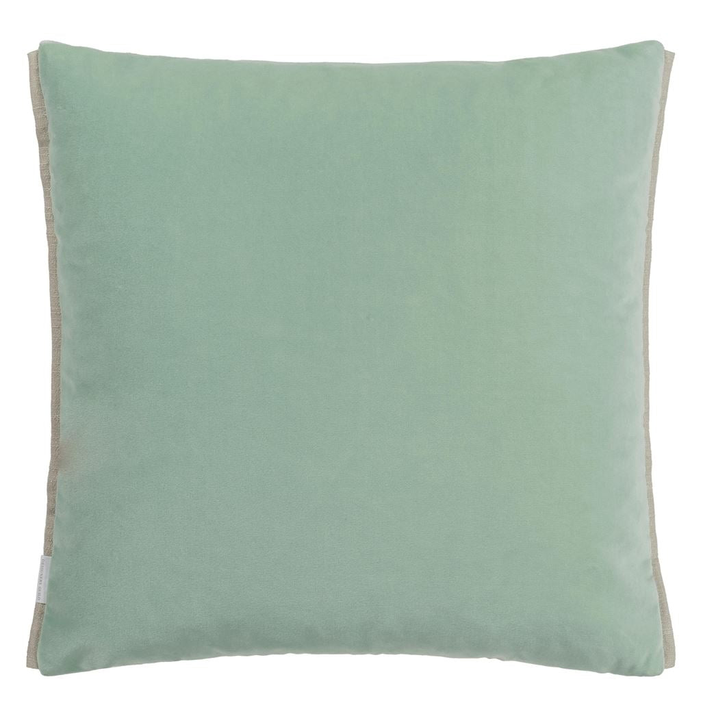 Marquise Duck Egg Velvet Throw Pillow by Designers Guild