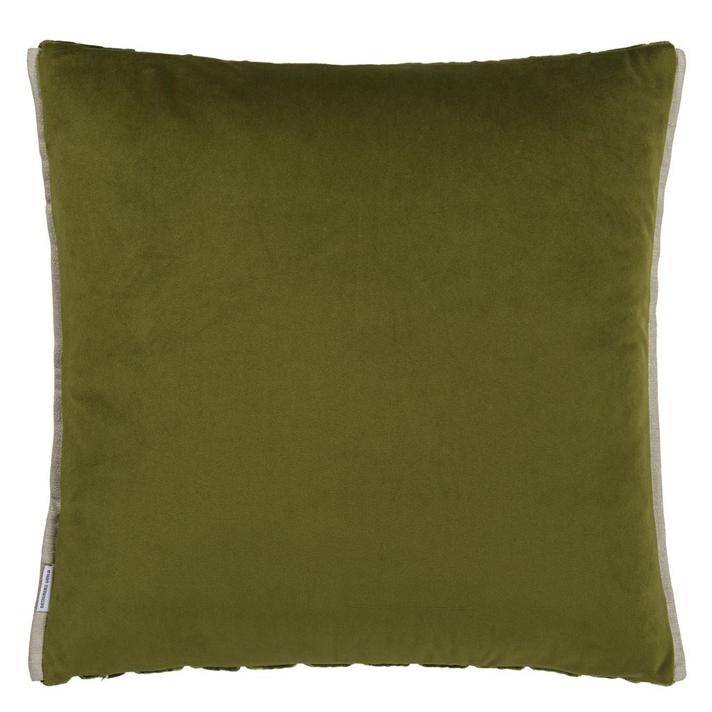 Marquise Fern Velvet Throw Pillow by Designers Guild