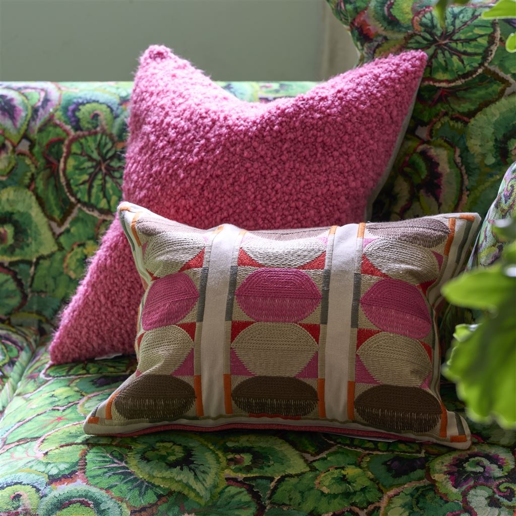 Kushime Fuchsia Cotton Throw Pillow by Designers Guild