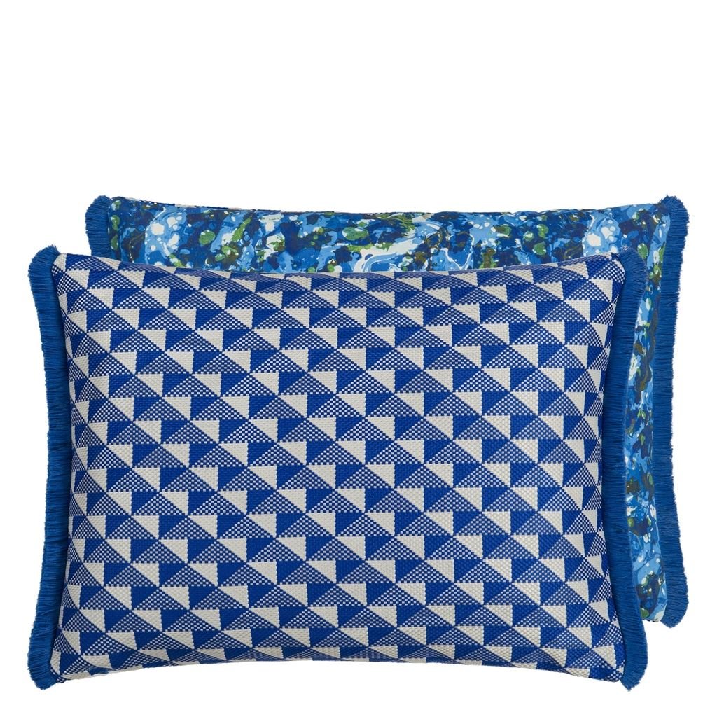 Designers Guild Tarakan Cobalt Outdoor Decorative Pillow