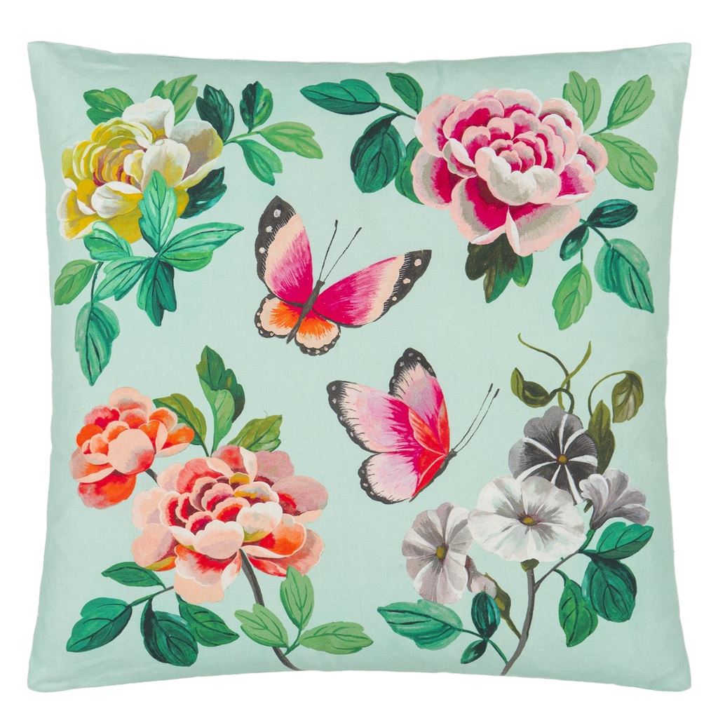 Designers Guild Miraflores Duck Egg Cotton Decorative Pillow