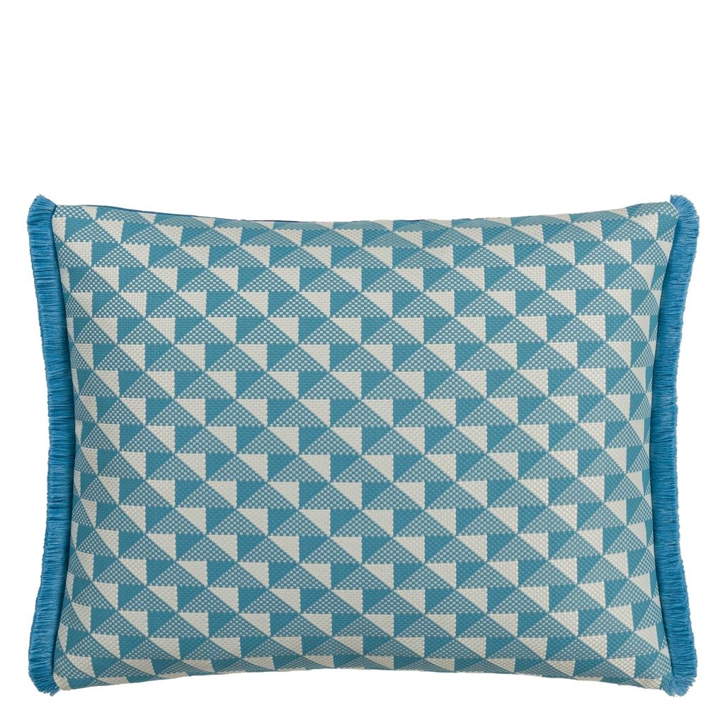 Designers Guild Tarakan Azure Outdoor Decorative Pillow