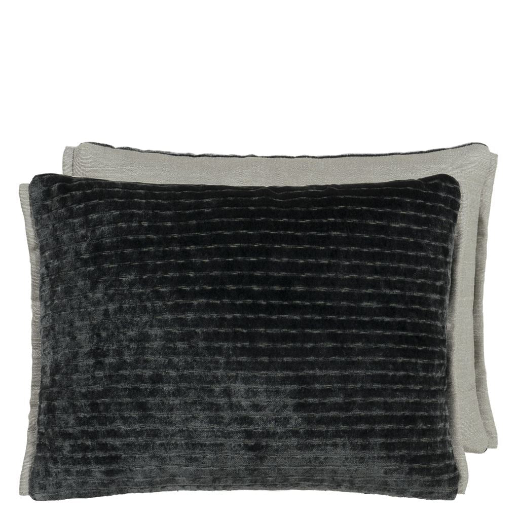 Designers Guild Mazarin Graphite Velvet Decorative Pillow