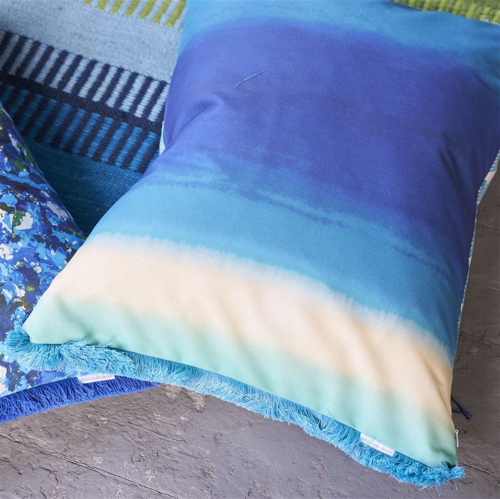 Designers Guild Tarakan Azure Outdoor Decorative Pillow
