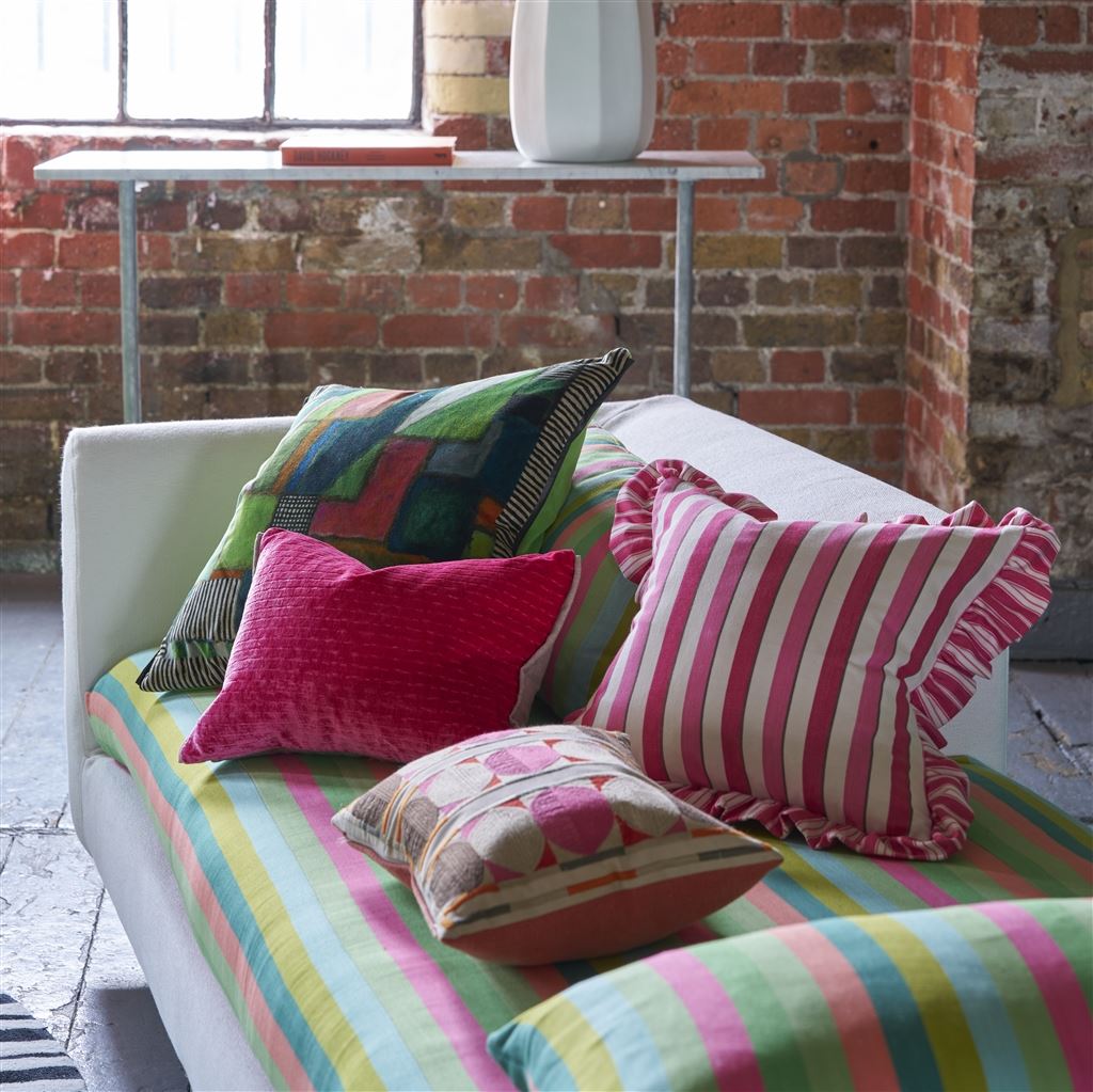 Designers Guild Mazarin Fuchsia Velvet Decorative Pillow