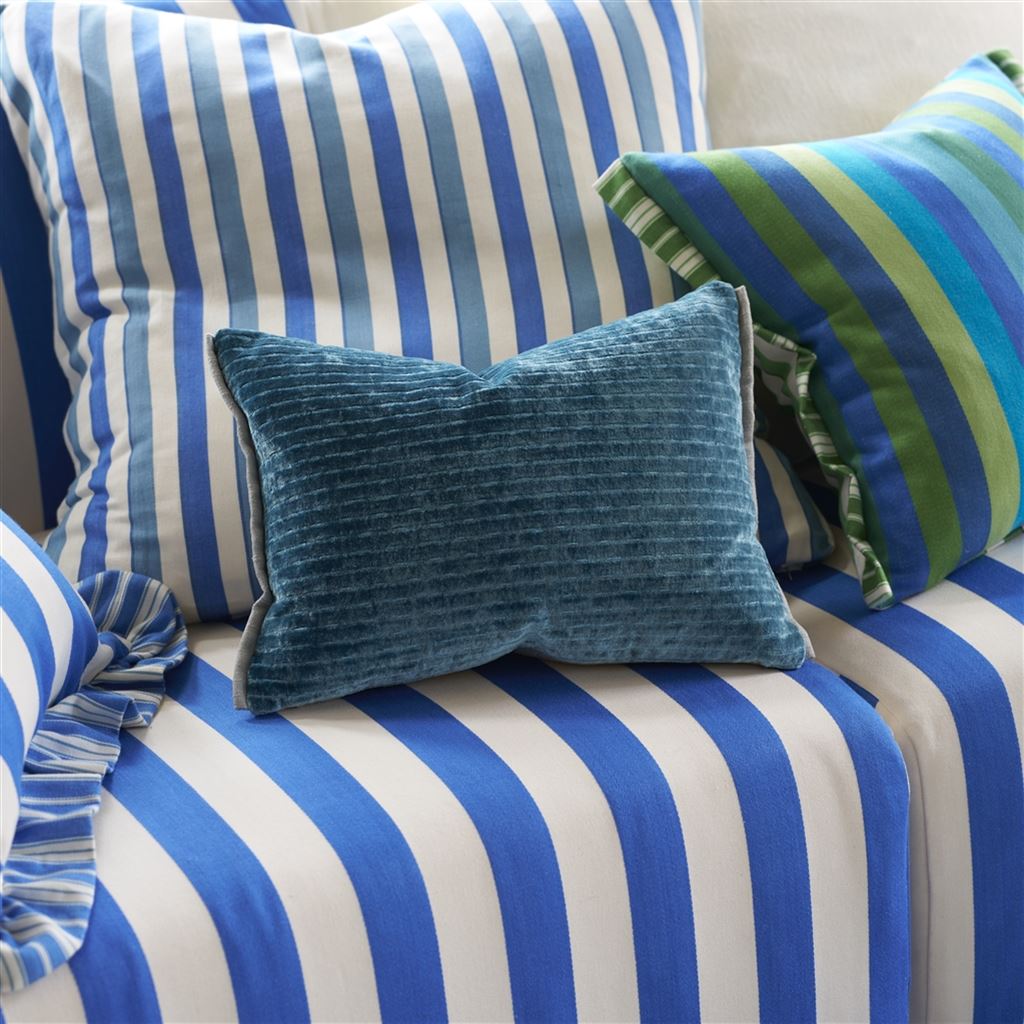 Designers Guild Mazarin Teal Velvet Decorative Pillow