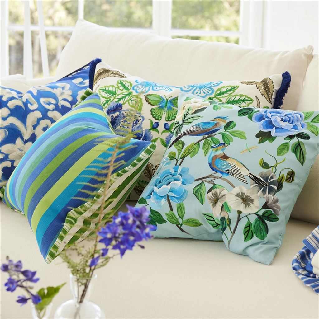 Designers Guild Miraflores Cobalt Cotton Decorative Pillow