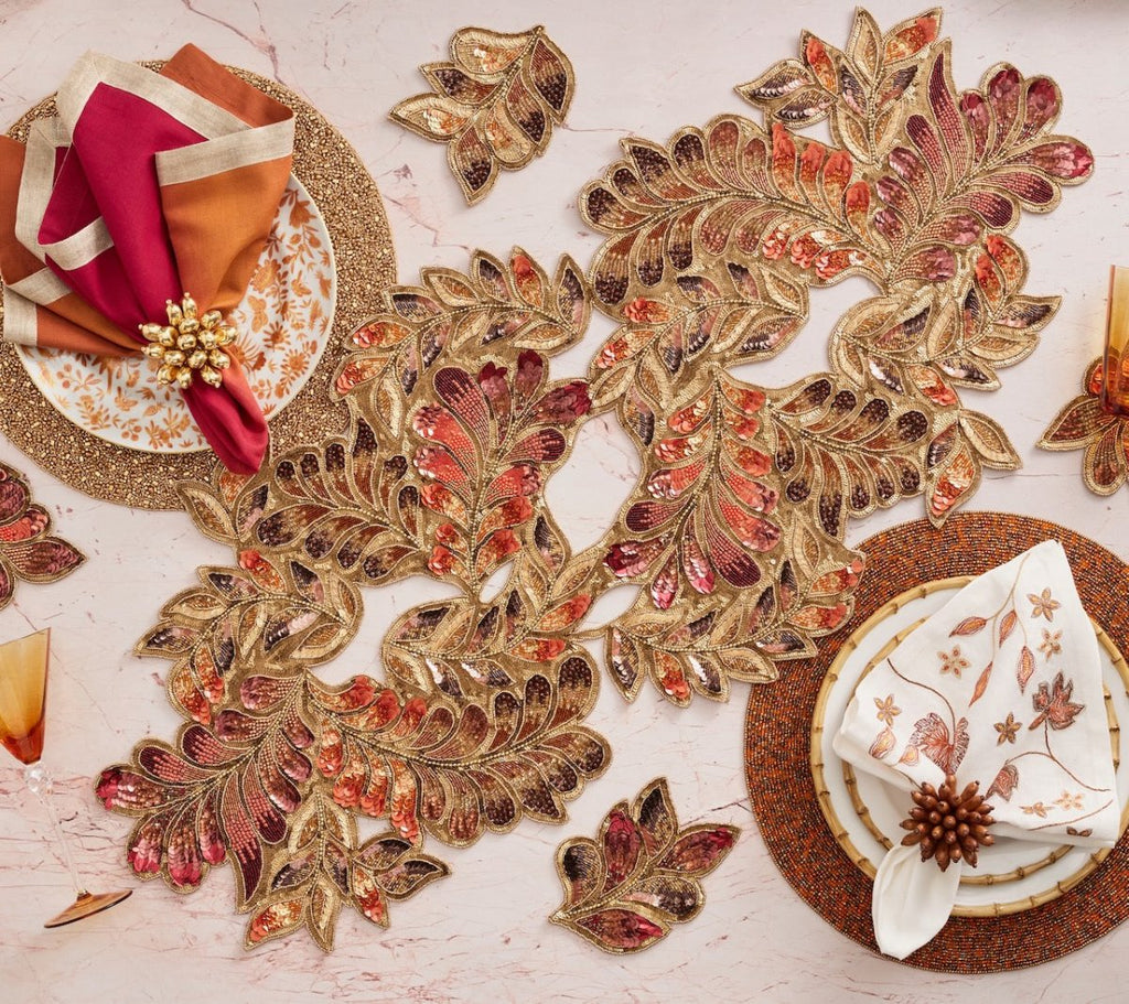 Maple Hues Napkin in White & Multi, Set of 4 Kim Seybert
