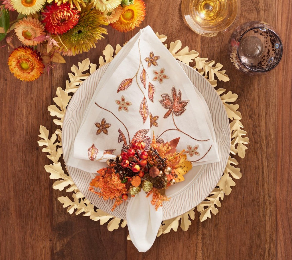 Maple Hues Napkin in White & Multi, Set of 4 Kim Seybert