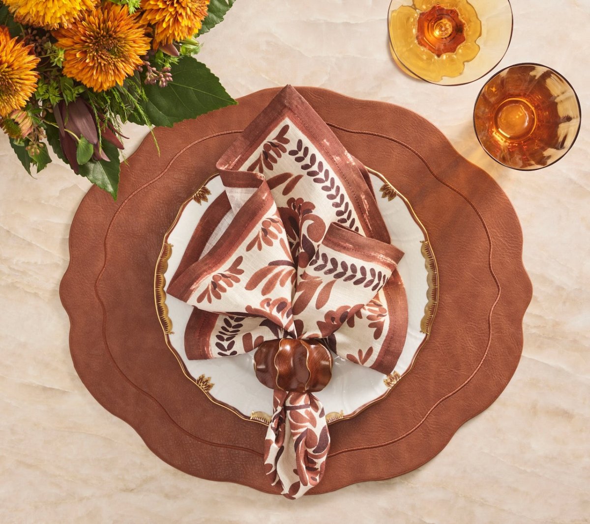 Tailored Placemat in Brown by Kim Seybert