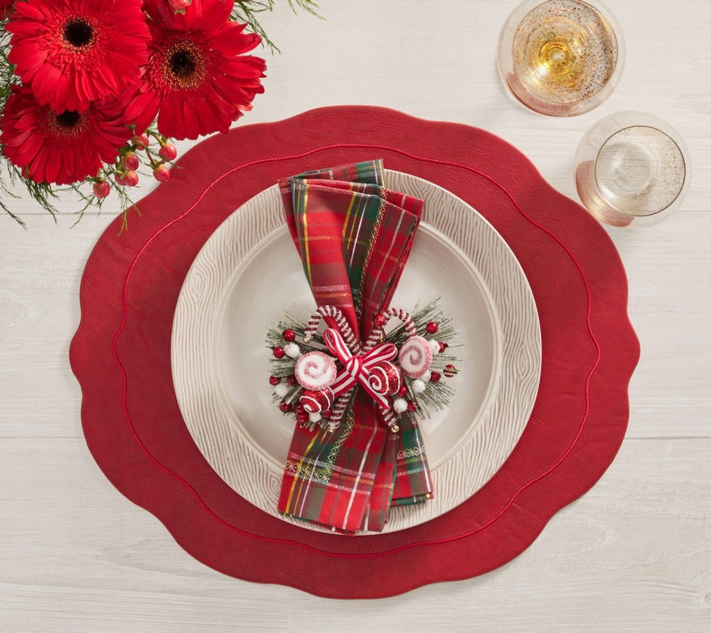 Tailored Placemat in Ruby Red by Kim Seybert