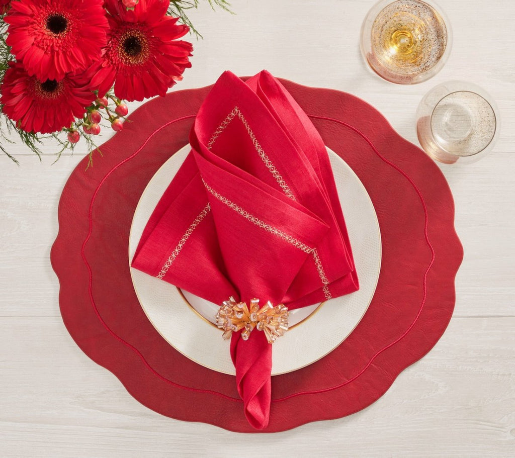 Tailored Placemat in Ruby Red by Kim Seybert