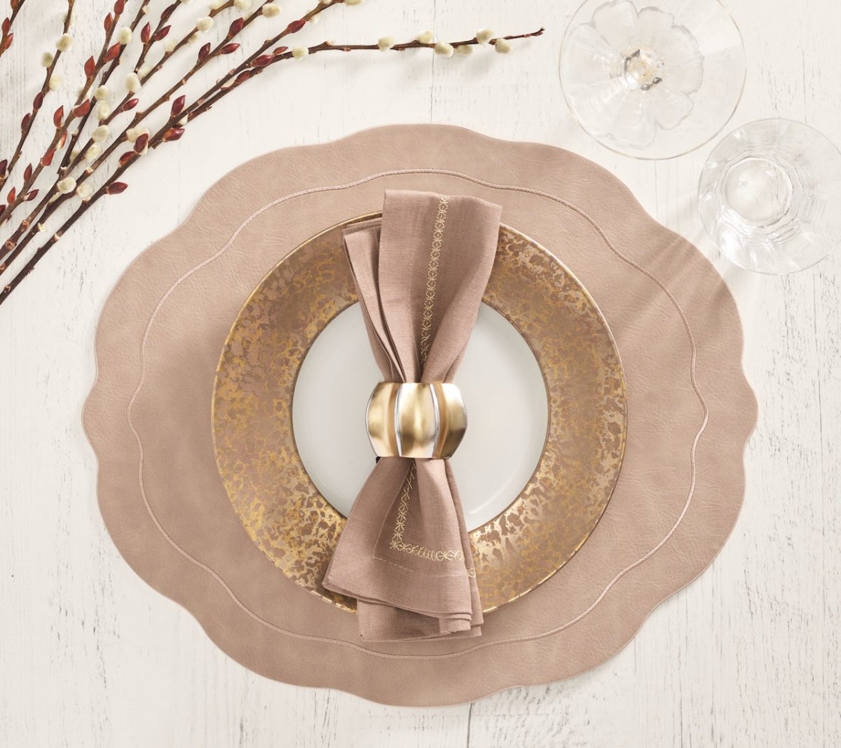Tailored Placemat in Taupe by Kim Seybert