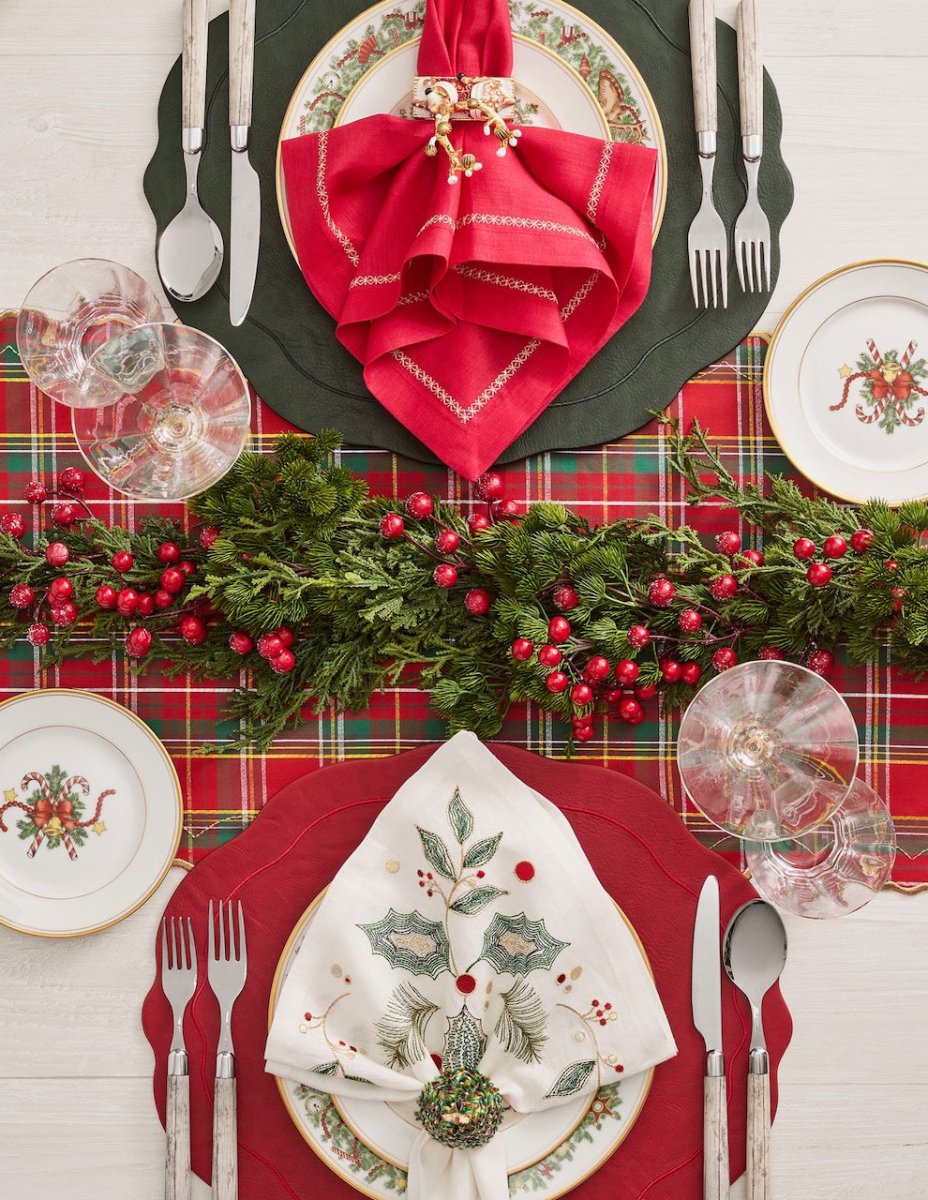 Tailored Placemat in Ruby Red by Kim Seybert
