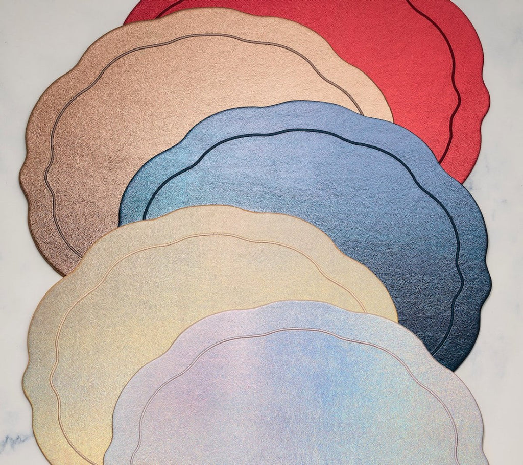 Tailored Placemat in Iridescent Silver by Kim Seybert