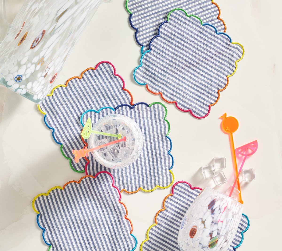 Fiesta Cocktail Napkins in Multi, Set of 6 in a Gift Box by Kim Seybert