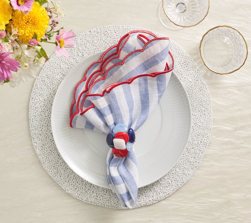Perennial Placemat in White by Kim Seybert - Set of 4