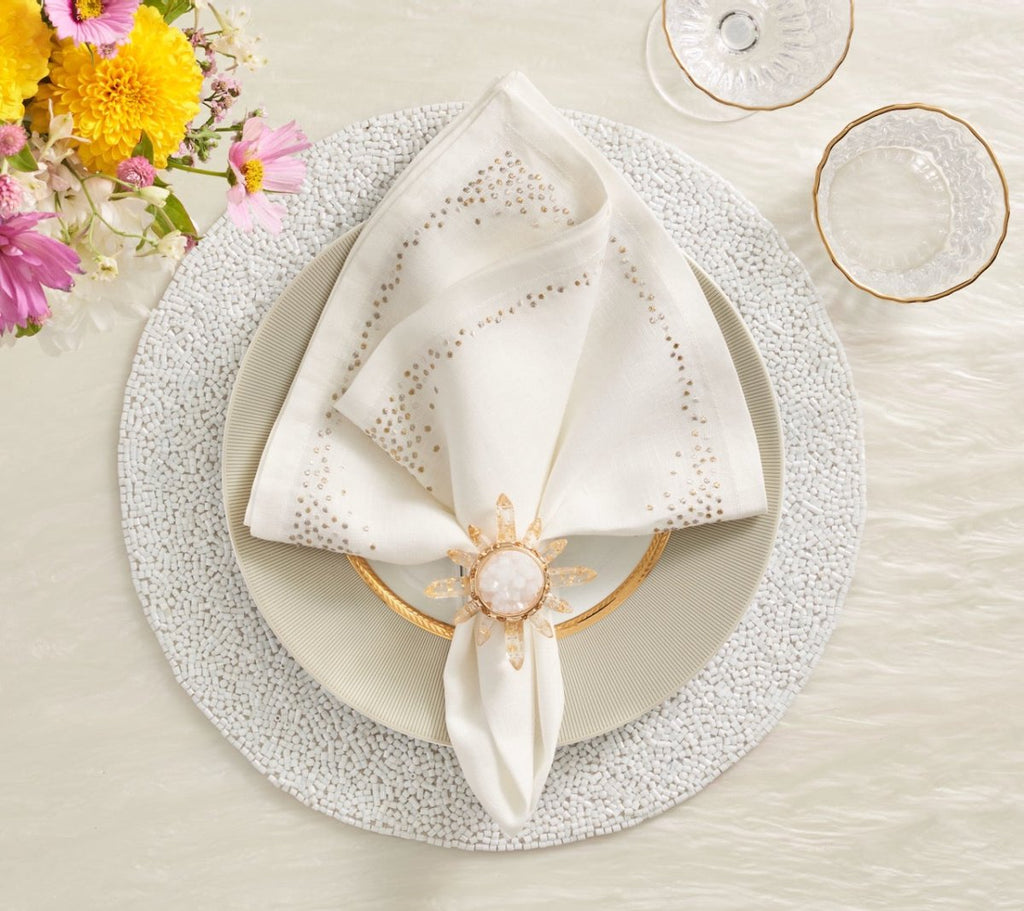 Perennial Placemat in White by Kim Seybert - Set of 4