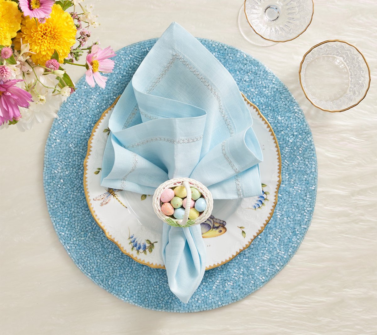 Classic Napkin in Sky Set of 4 by Kim Seybert