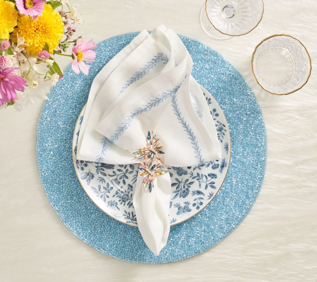 Perennial Placemat in Periwinkle by Kim Seybert - Set of 4
