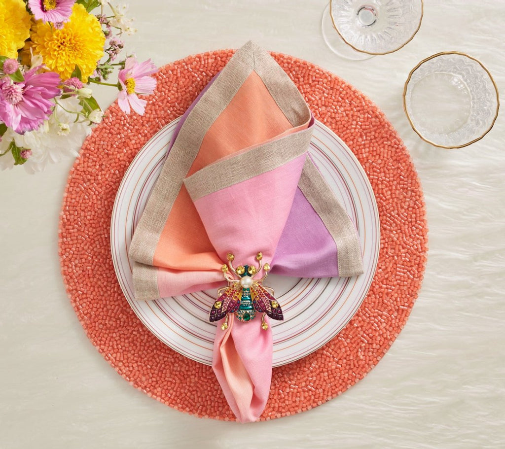 Perennial Placemat in Coral by Kim Seybert - Set of 4