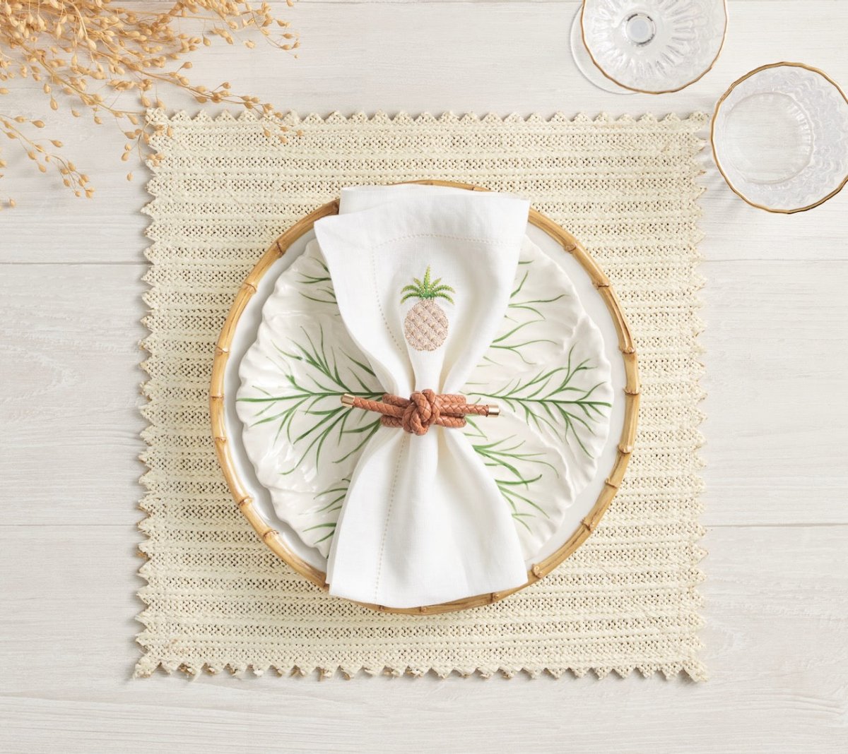 Vista Placemats Set of 4 in Ivory & Biege by Kim Seybert