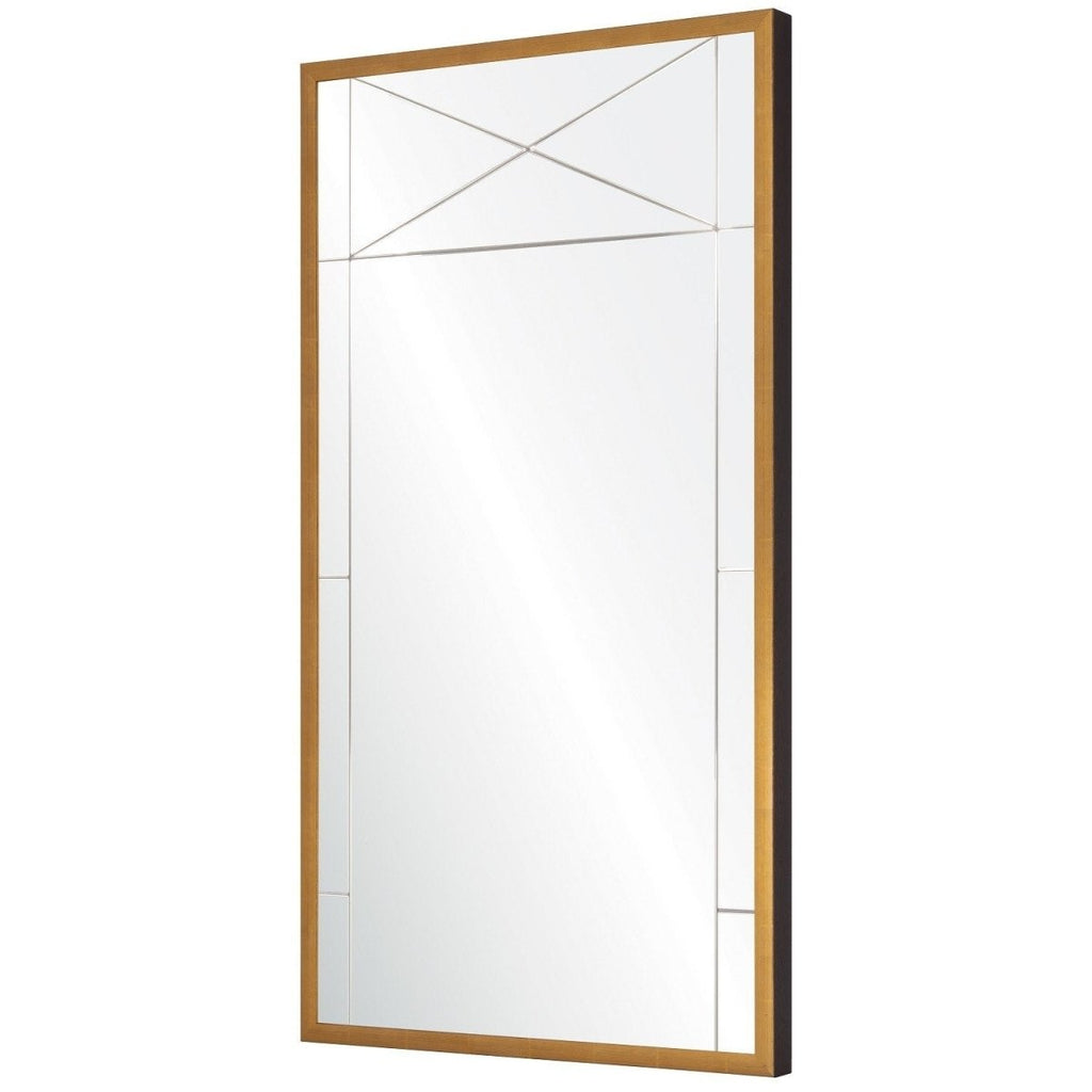 Gold Leaf & Walnut Panel Wall Mirror by Mirror Home