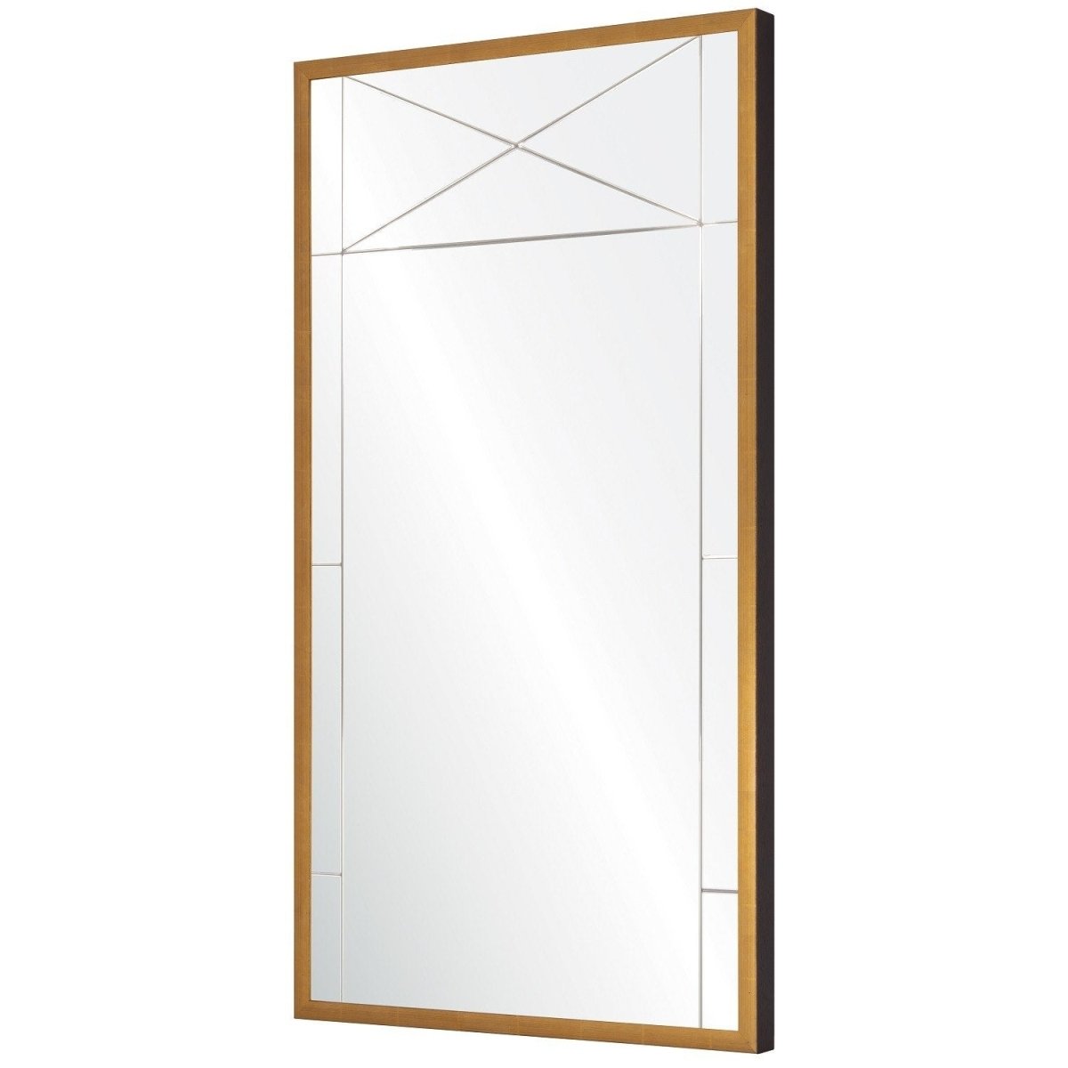 Gold Leaf & Walnut Panel Wall Mirror by Mirror Home