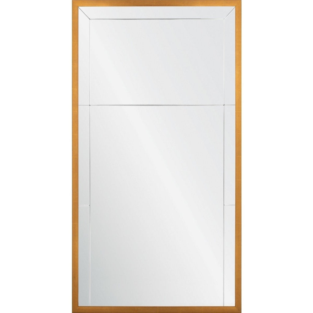 Rectangular Gold Leaf & Walnut Panel Wall Mirror by Mirror Home