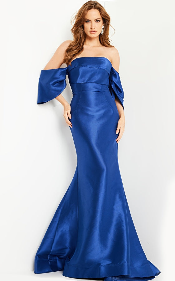Jovani 23398 Drape Sleeve Off Shoulder Formal Dress