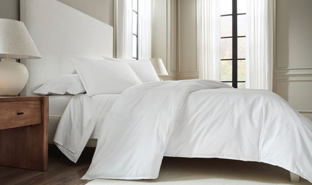 Giza 45 Corto Percale White Bedding by Sferra