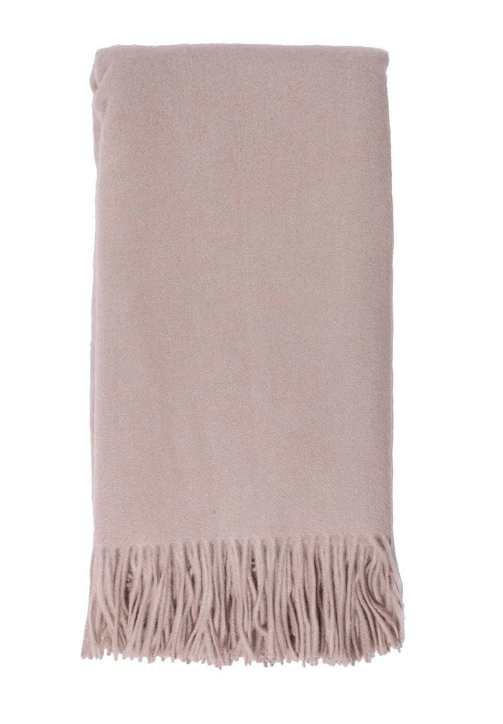 Classic Wool and Cashmere Plain Weave Throw by Alashan