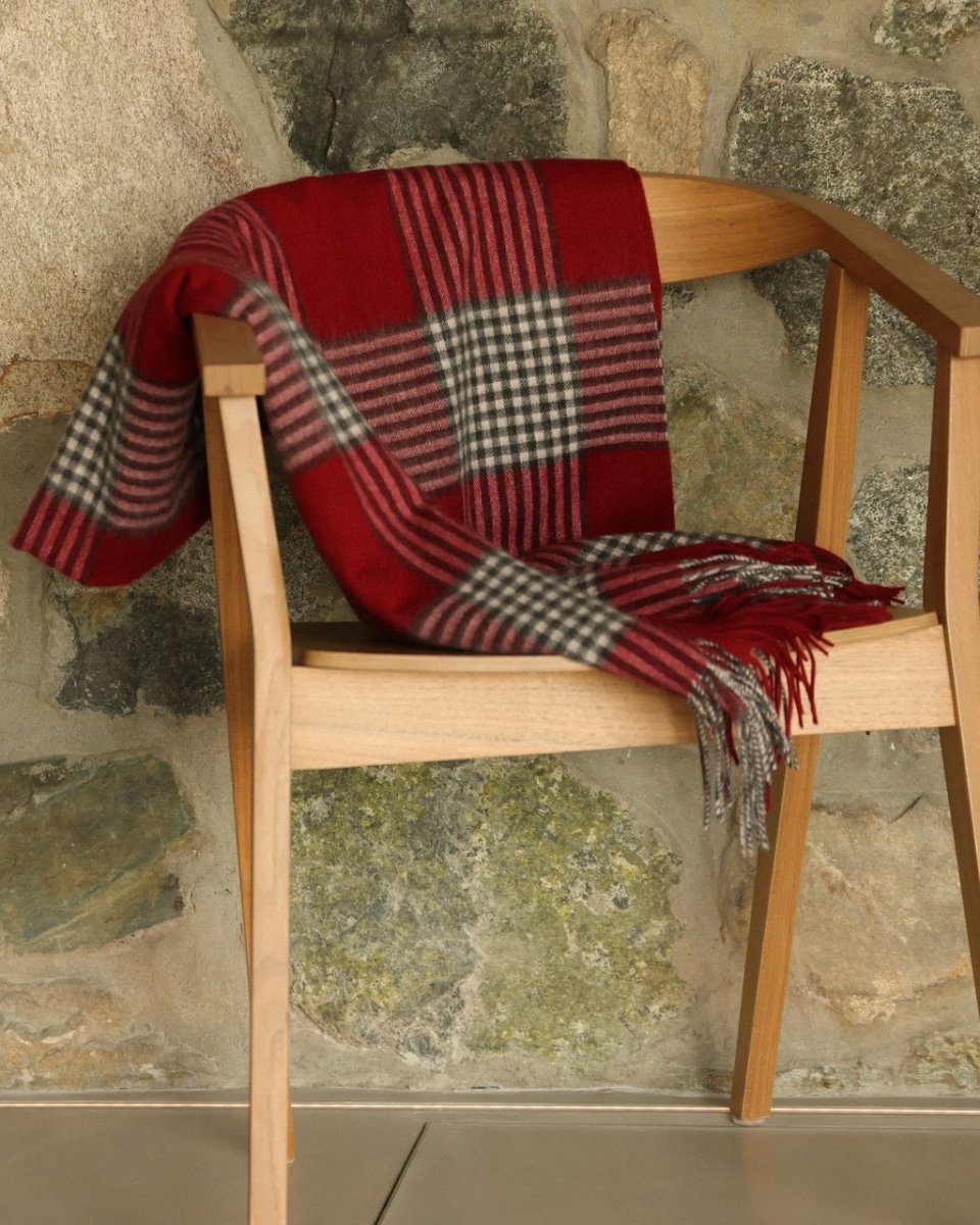Glen Plaid Cashmere Blend Throw by Alashan