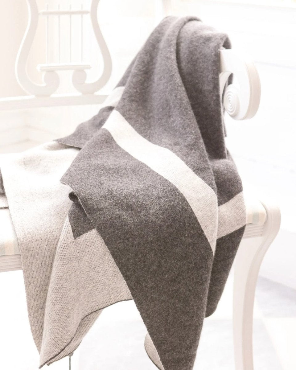 100% Cashmere Homestead Knit Throw by Alashan