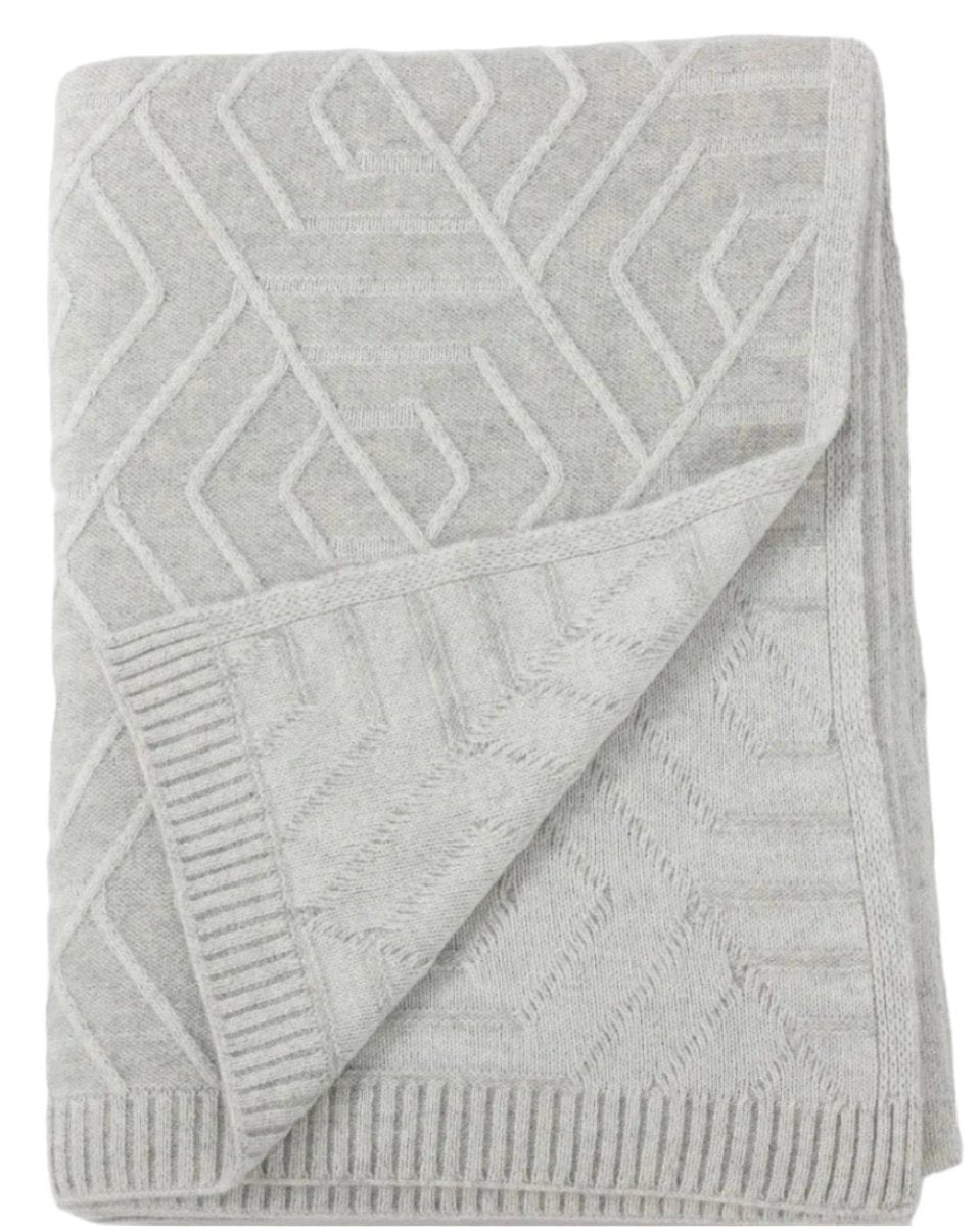 100% Cashmere French Deco Knit Throw by Alashan