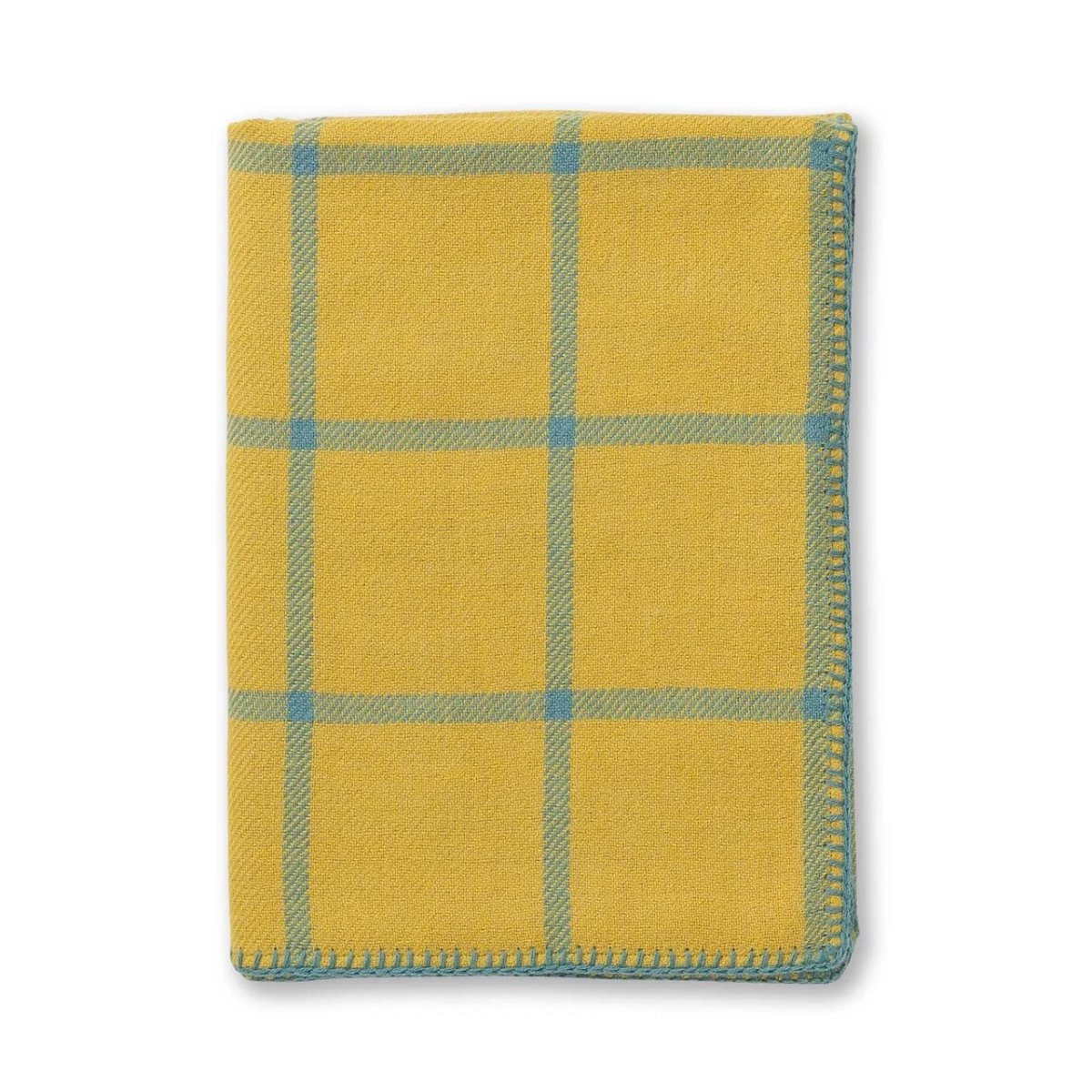 Alicia Adams Alpaca Graydon Throw in French Yellow and Teal