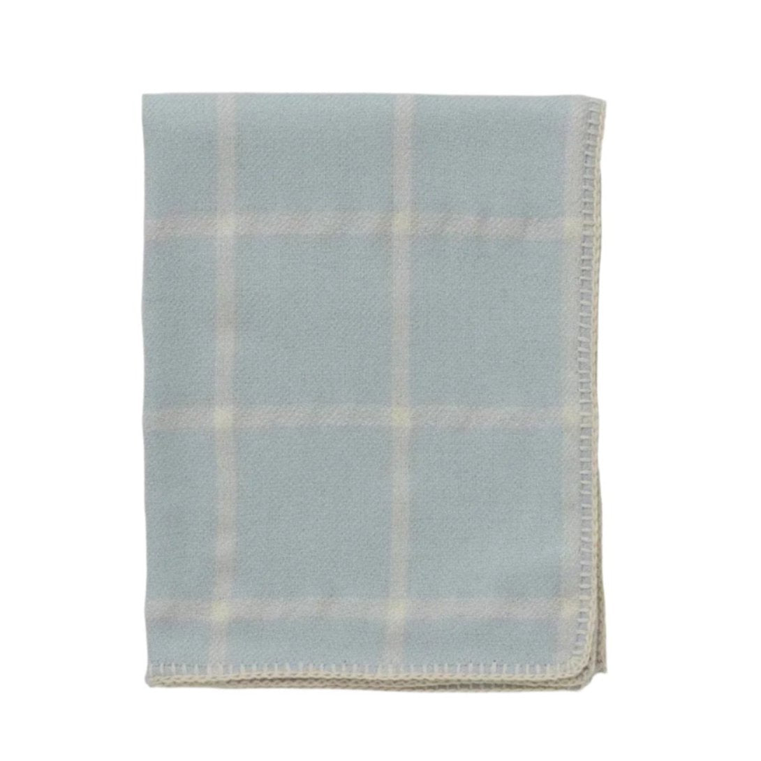 Alicia Adams Alpaca Graydon Throw in Spa Blue and Ivory